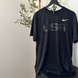Nike Men's Black Basketball Tee with USA Logo